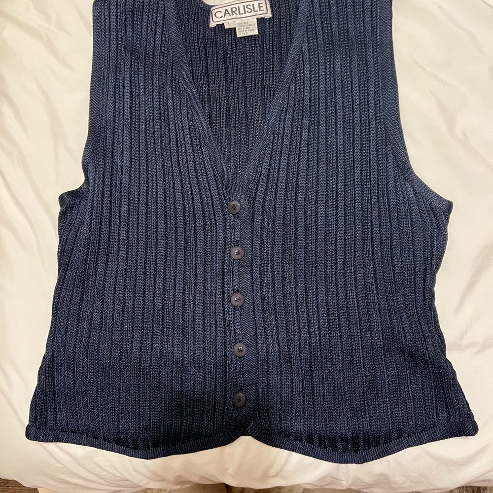 Carlisle SILK Women's Dark Blue Button-Up Cardigan